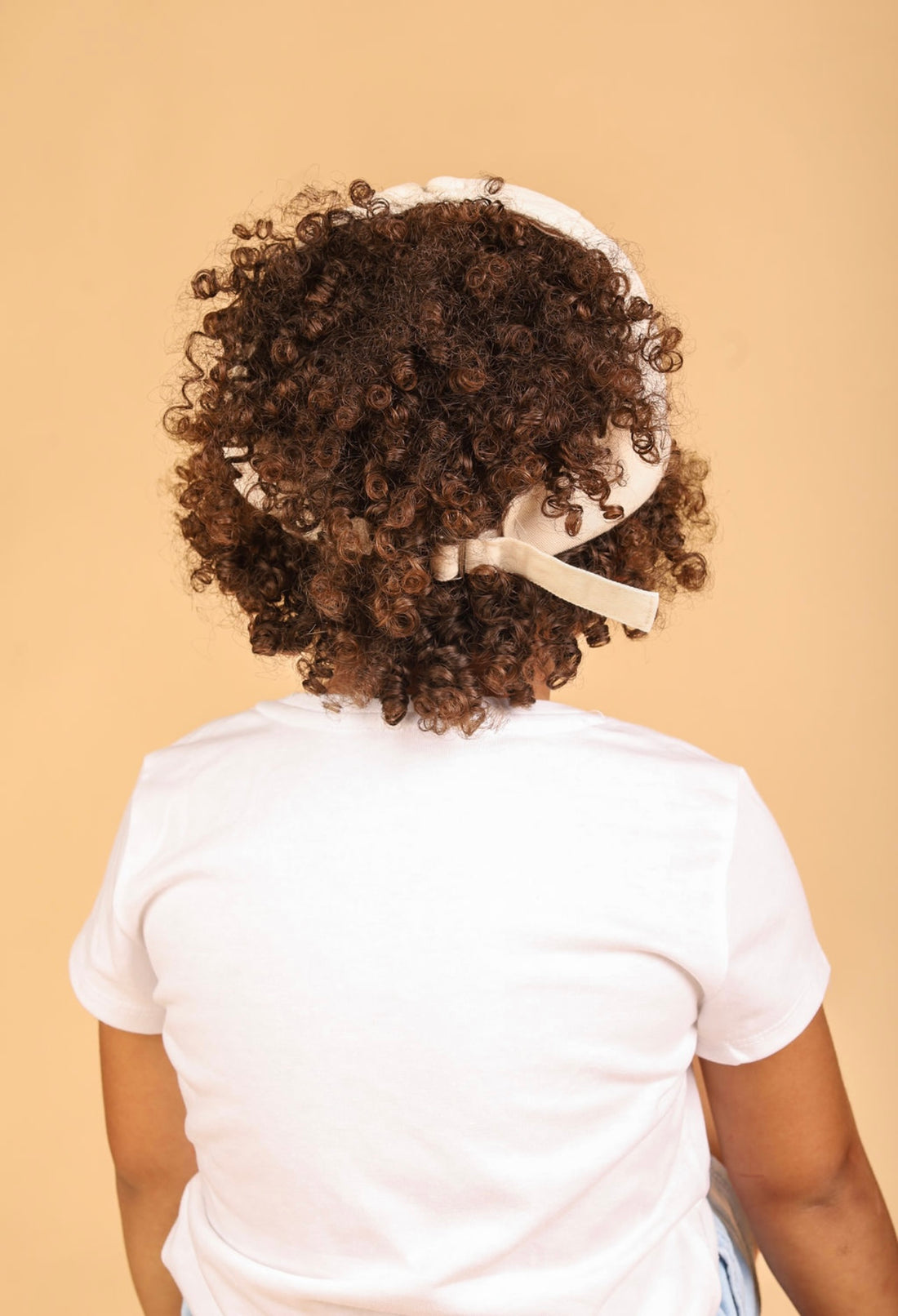 Child Satin Curly Cap backview